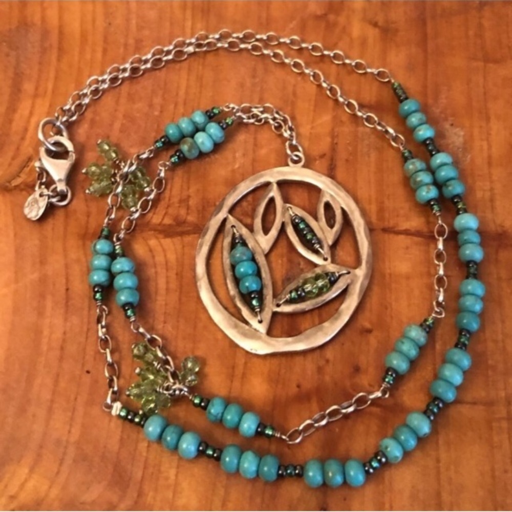 Silpada Sterling Silver Turquoise Howlite Necklace N2193